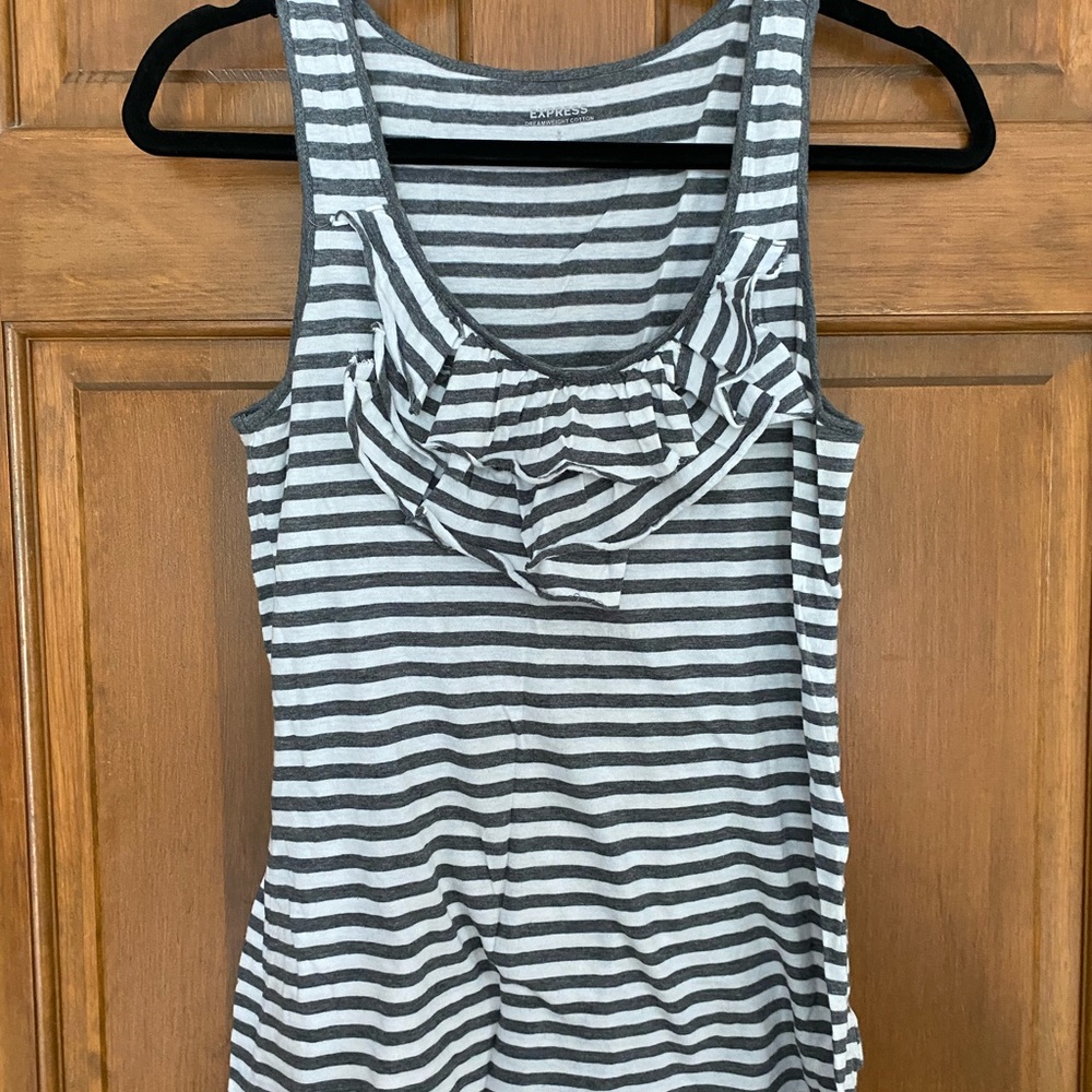 Striped Gray Sleeveless Top
